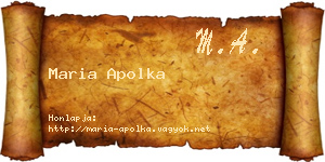 Maria Apolka névjegykártya